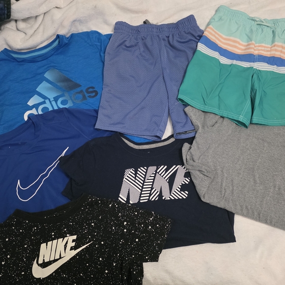 Nike Kids T-Shirts and Shorts Set - Blue, Black, Gray See Description - Picture 1 of 14